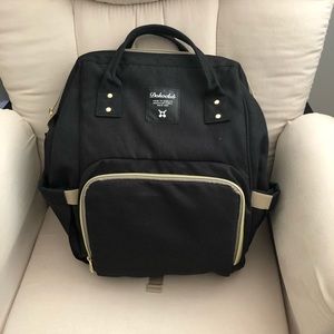 Black baby diaper backpack